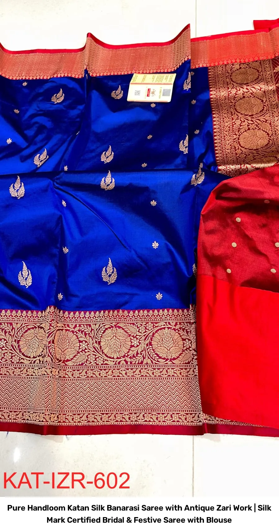 Pure Handloom Katan Silk Banarasi Saree with Antique Zari Work | Silk Mark Certified Bridal & Festive Saree with Blouse 14