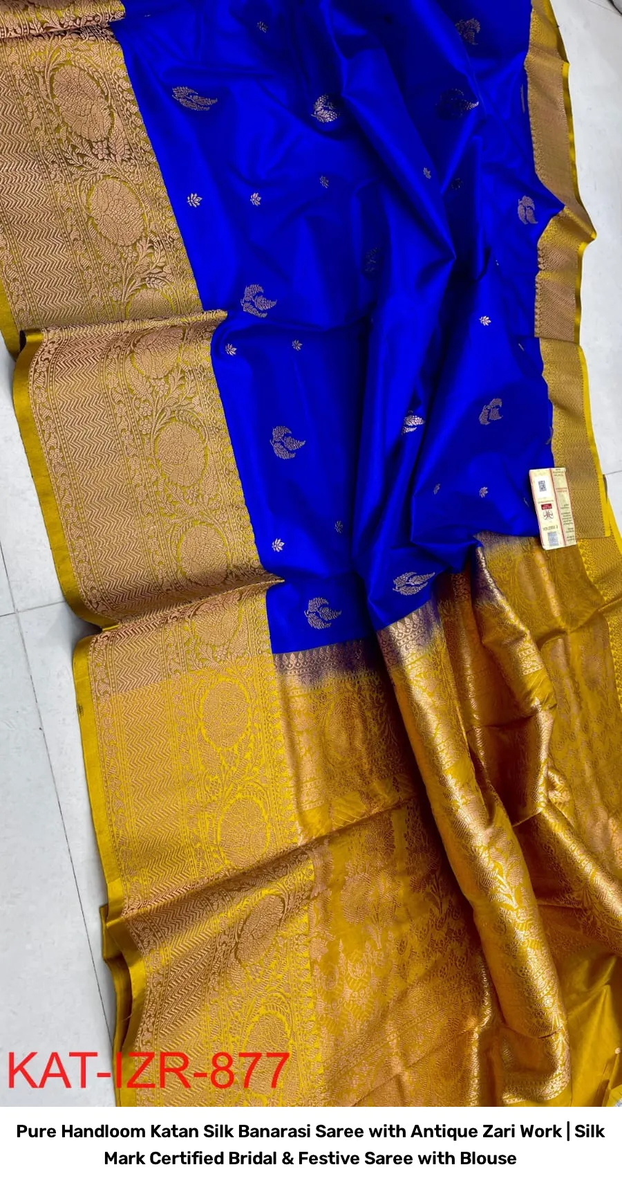 Pure Handloom Katan Silk Banarasi Saree with Antique Zari Work | Silk Mark Certified Bridal & Festive Saree with Blouse 3