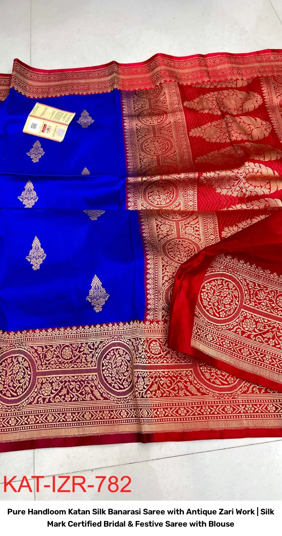 Pure Handloom Katan Silk Banarasi Saree with Antique Zari Work | Silk Mark Certified Bridal & Festive Saree with Blouse 4