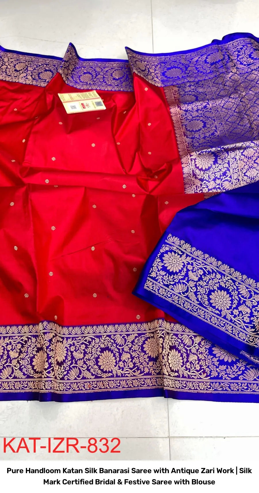 Pure Handloom Katan Silk Banarasi Saree with Antique Zari Work | Silk Mark Certified Bridal & Festive Saree with Blouse 7