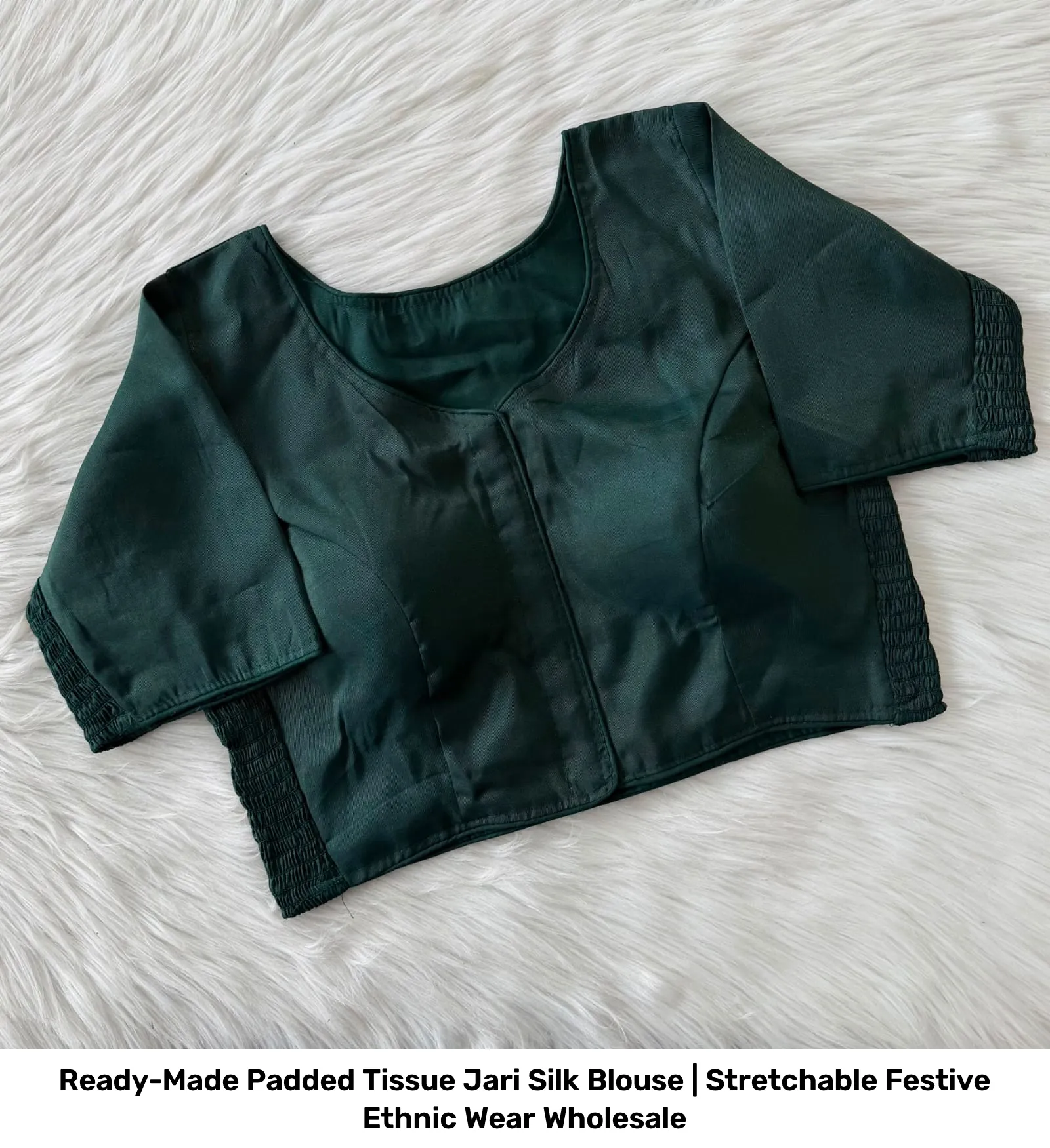 Ready-Made Padded Tissue Jari Silk Blouse | Stretchable Festive Ethnic Wear Wholesale 7
