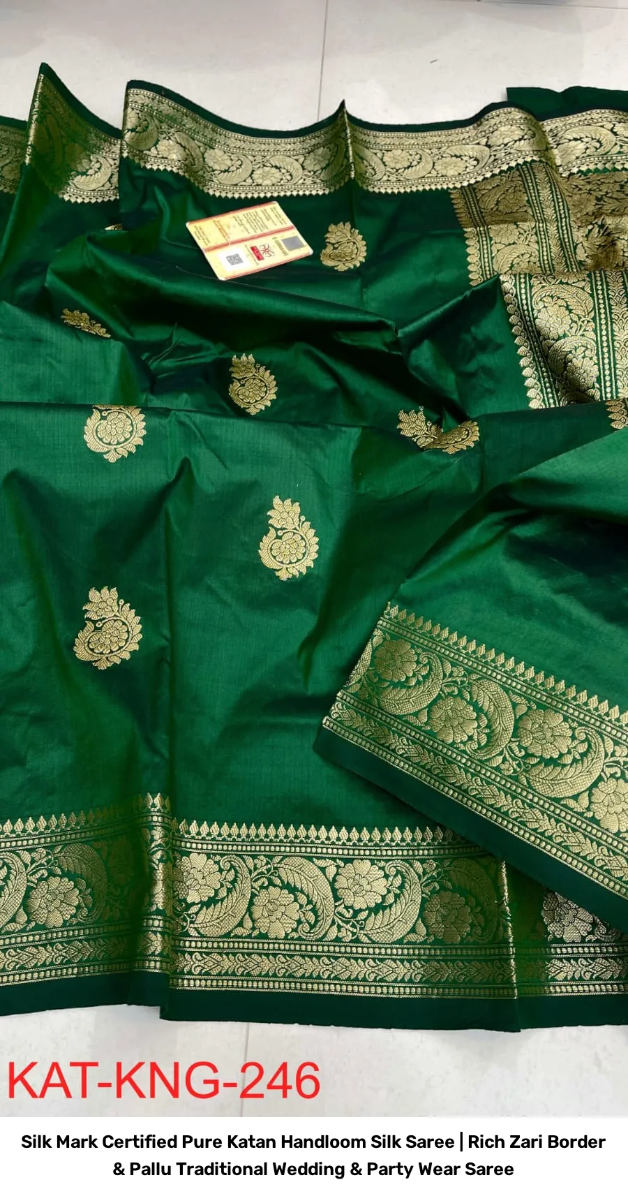Silk Mark Certified Pure Katan Handloom Silk Saree | Rich Zari Border & Pallu Traditional Wedding & Party Wear Saree 14