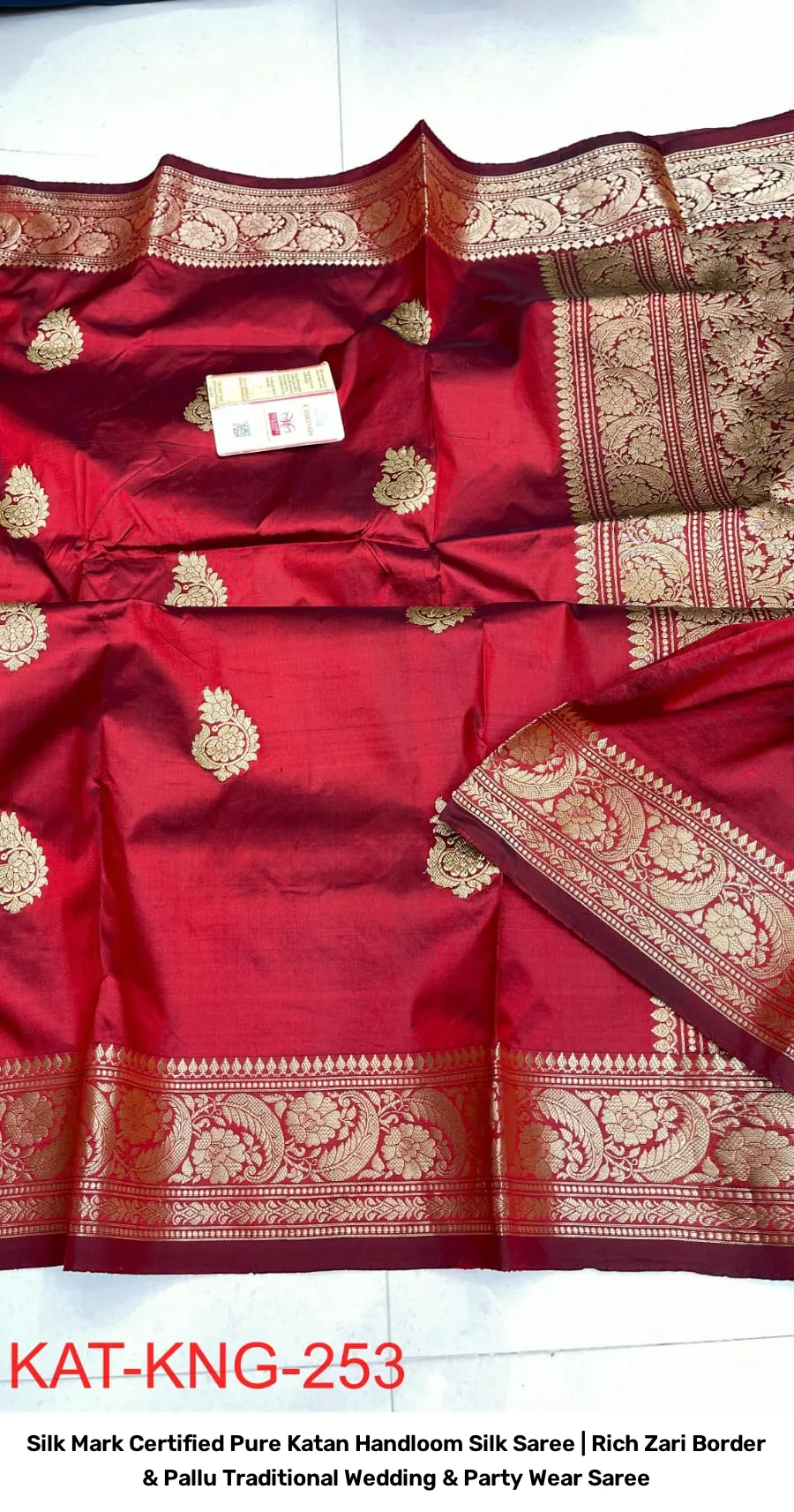 Silk Mark Certified Pure Katan Handloom Silk Saree | Rich Zari Border & Pallu Traditional Wedding & Party Wear Saree 2