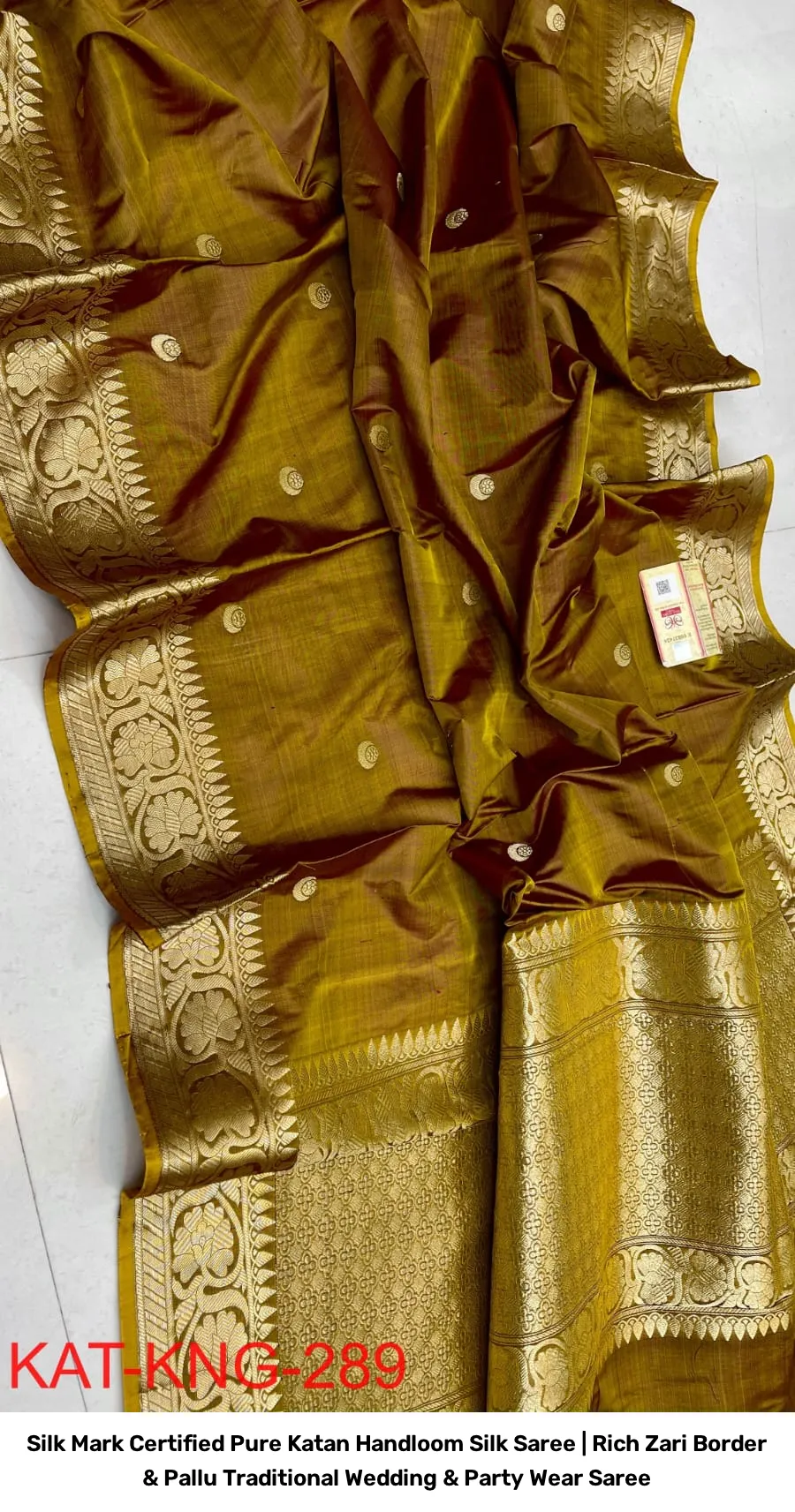 Silk Mark Certified Pure Katan Handloom Silk Saree | Rich Zari Border & Pallu Traditional Wedding & Party Wear Saree 3