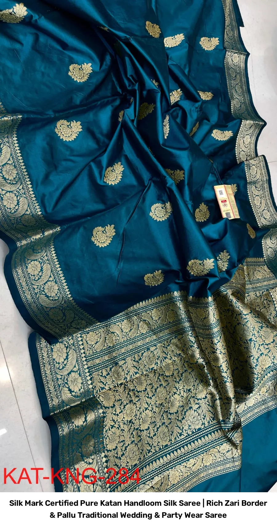 Silk Mark Certified Pure Katan Handloom Silk Saree | Rich Zari Border & Pallu Traditional Wedding & Party Wear Saree 4