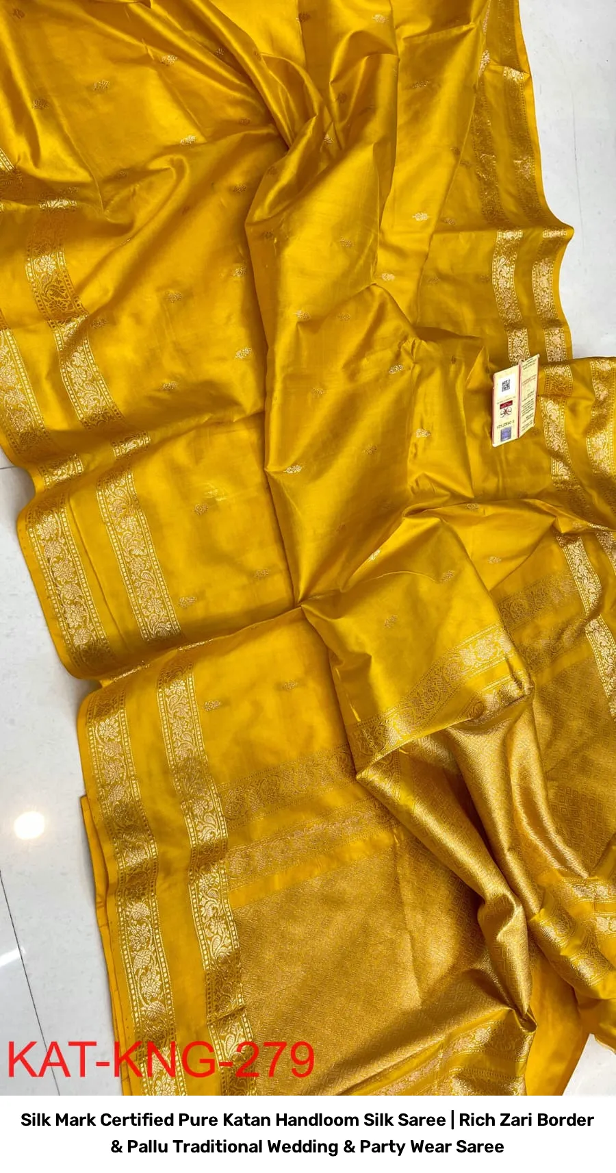 Silk Mark Certified Pure Katan Handloom Silk Saree | Rich Zari Border & Pallu Traditional Wedding & Party Wear Saree 5
