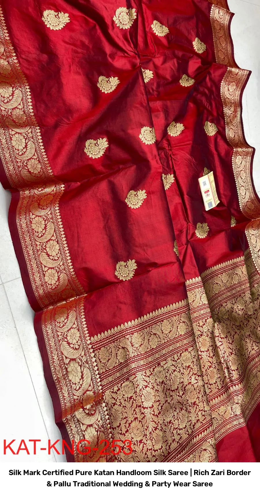 Silk Mark Certified Pure Katan Handloom Silk Saree | Rich Zari Border & Pallu Traditional Wedding & Party Wear Saree 6