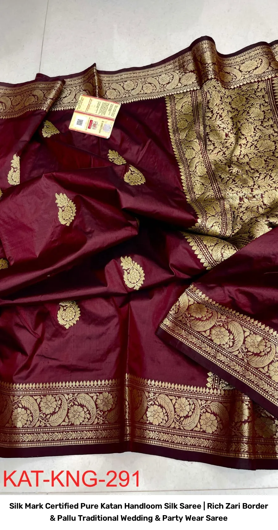 Silk Mark Certified Pure Katan Handloom Silk Saree | Rich Zari Border & Pallu Traditional Wedding & Party Wear Saree 7