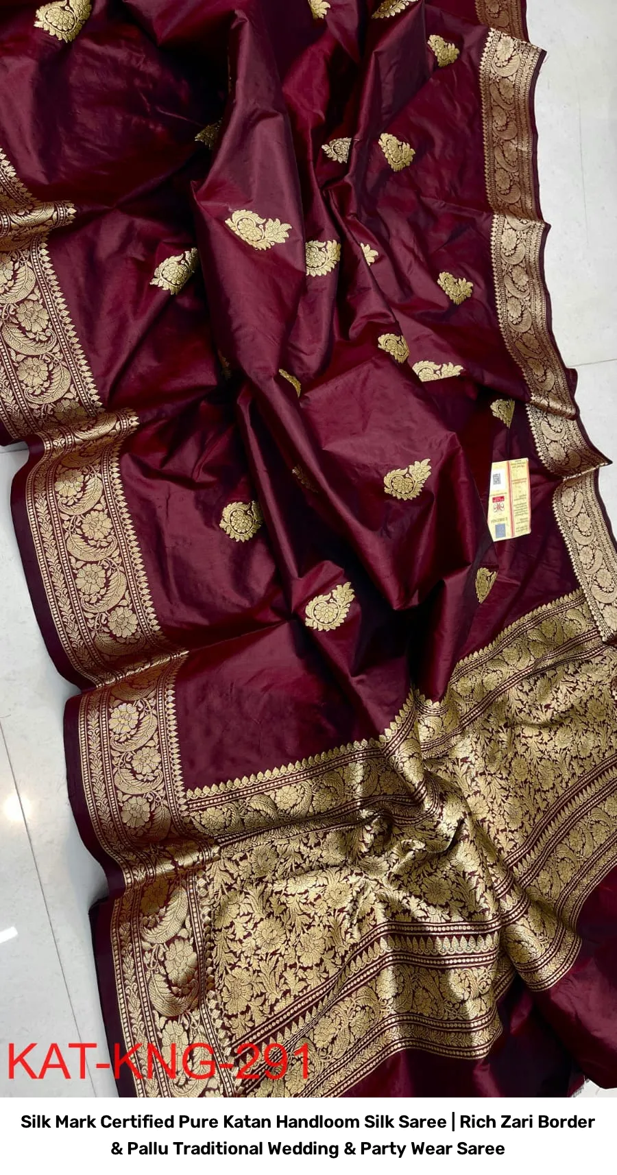 Silk Mark Certified Pure Katan Handloom Silk Saree | Rich Zari Border & Pallu Traditional Wedding & Party Wear Saree 9