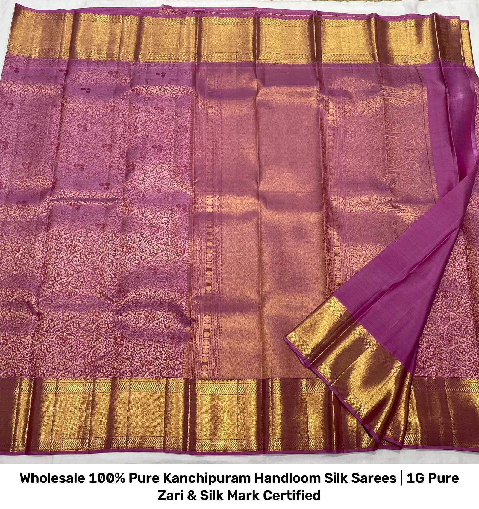 Wholesale 100% Pure Kanchipuram Handloom Silk Sarees | 1G Pure Zari & Silk Mark Certified 11