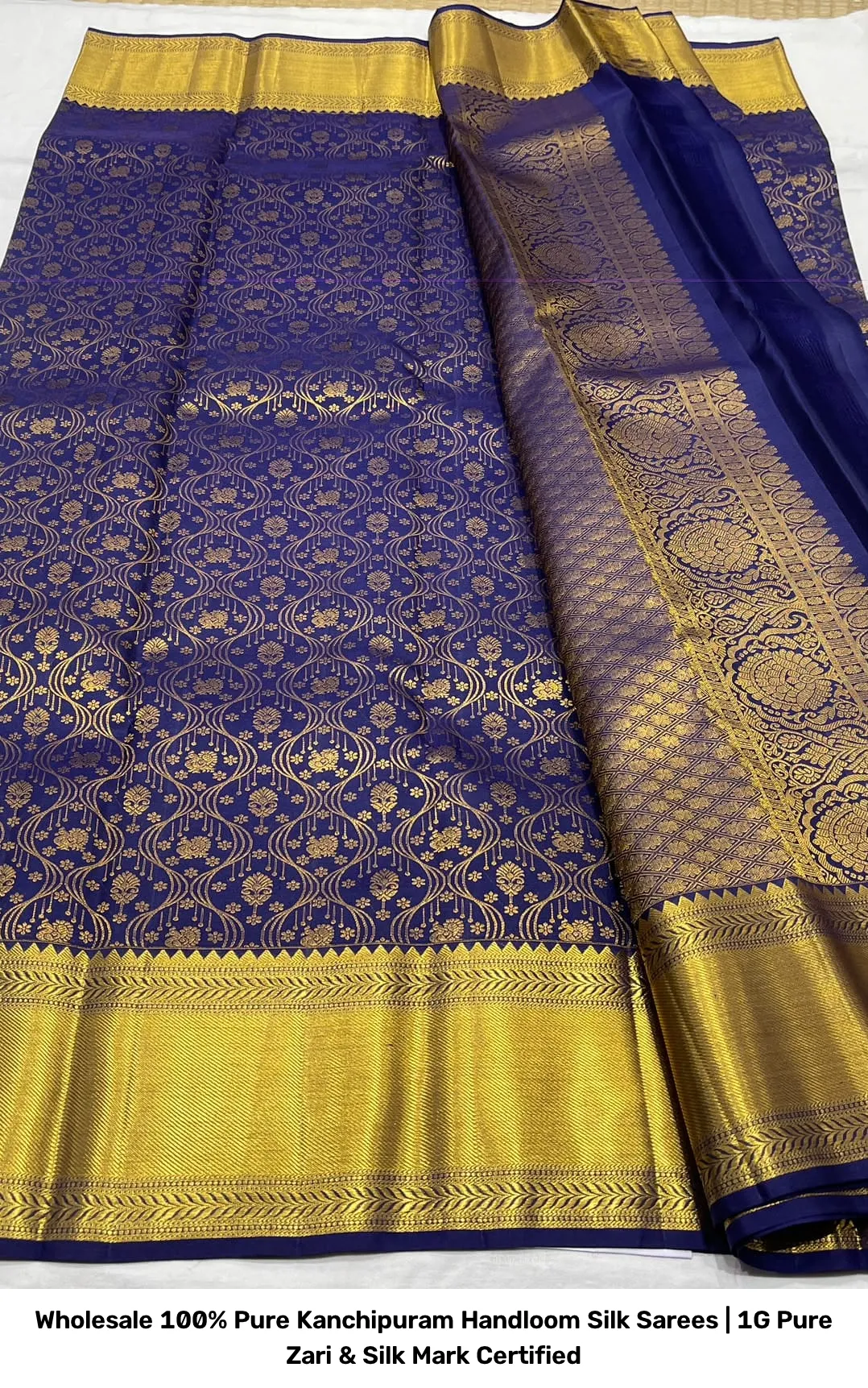 Wholesale 100% Pure Kanchipuram Handloom Silk Sarees | 1G Pure Zari & Silk Mark Certified 14