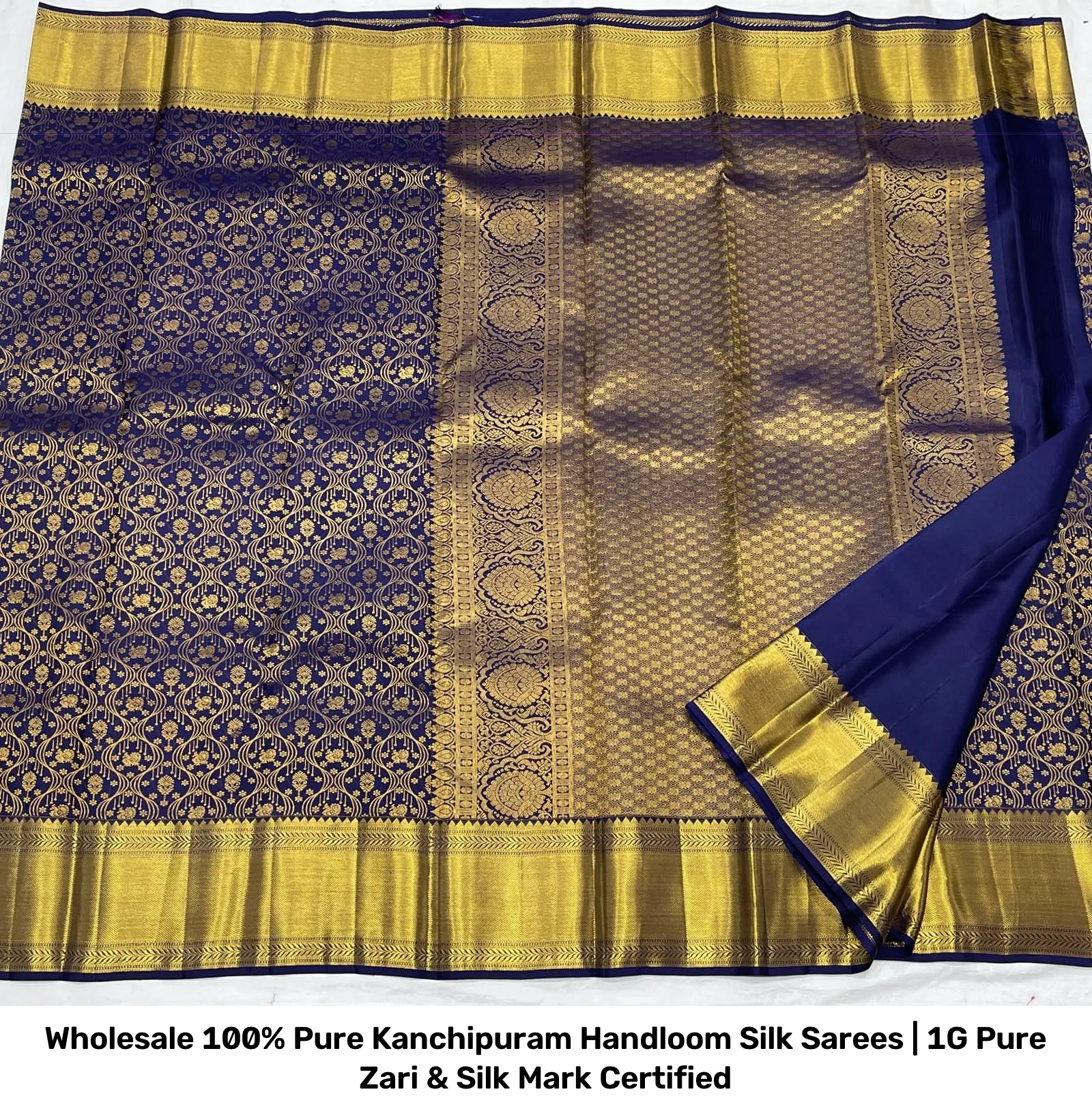 Wholesale 100% Pure Kanchipuram Handloom Silk Sarees | 1G Pure Zari & Silk Mark Certified 15