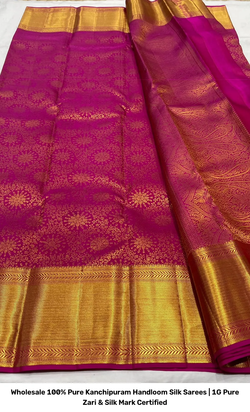 Wholesale 100% Pure Kanchipuram Handloom Silk Sarees | 1G Pure Zari & Silk Mark Certified 4