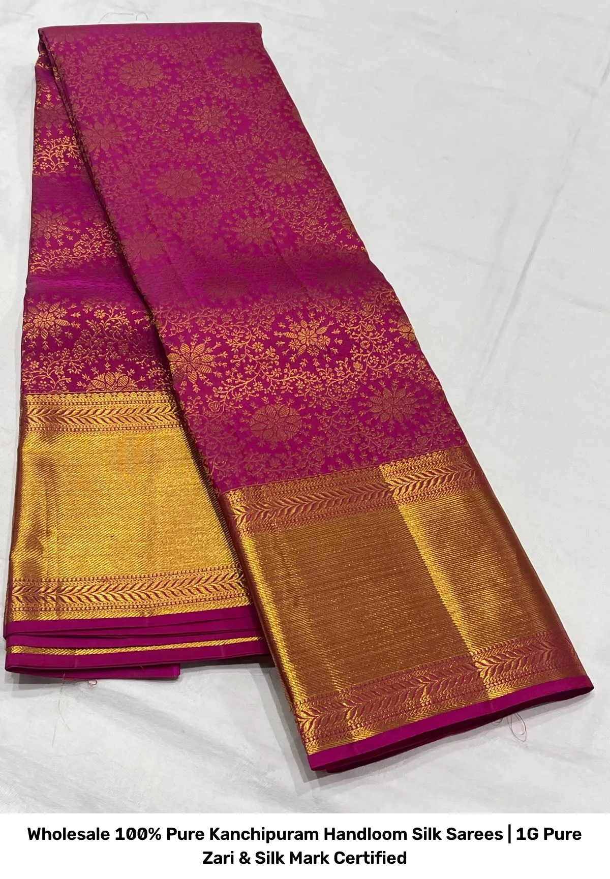 Wholesale 100% Pure Kanchipuram Handloom Silk Sarees | 1G Pure Zari & Silk Mark Certified 8