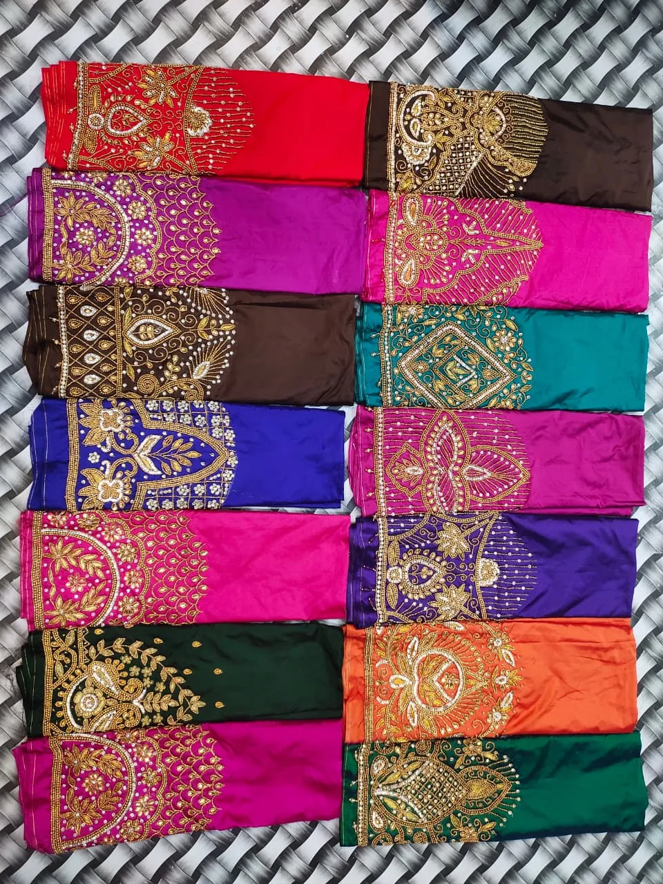 Wholesale Aari Work Blouse Pieces Under Factory Price | Heavy Bridal Maggam Handwork Silk Material (B2B Bulk )