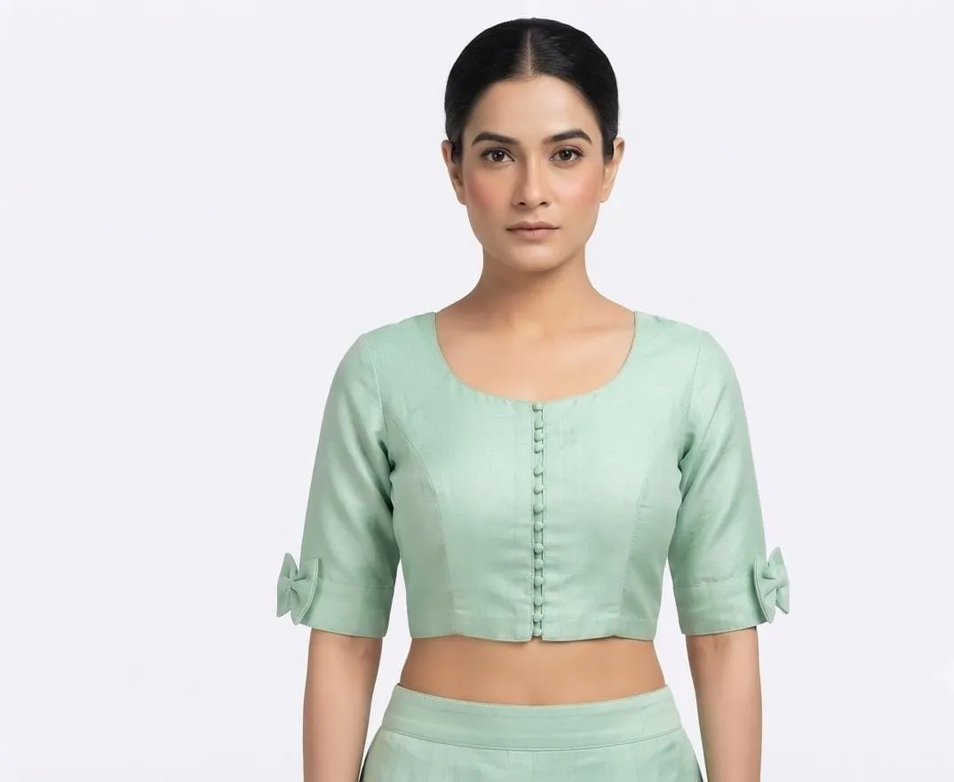 Wholesale Designer Bow-Back Silk Blouse | Bulk Readymade Saree Blouses Supplier