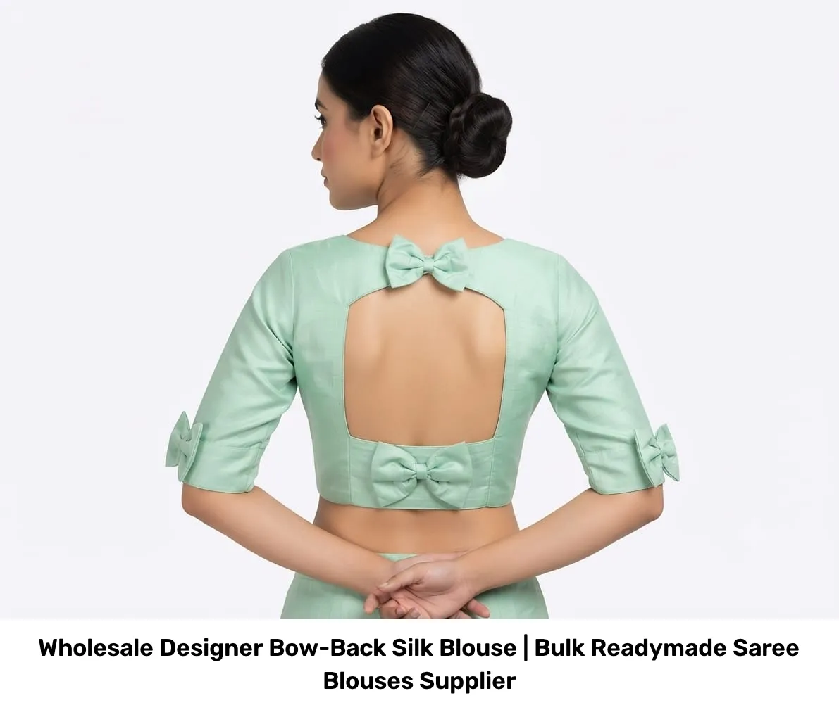 Wholesale Designer Bow-Back Silk Blouse | Bulk Readymade Saree Blouses Supplier 6