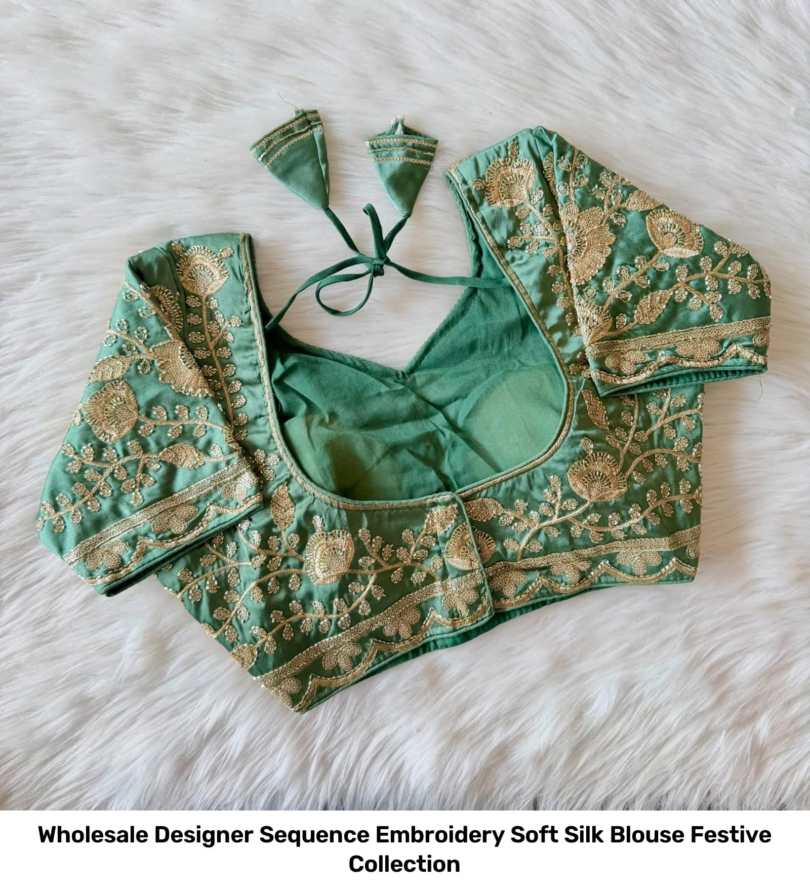 Wholesale Designer Sequence Embroidery Soft Silk Blouse – Festive Collection 2