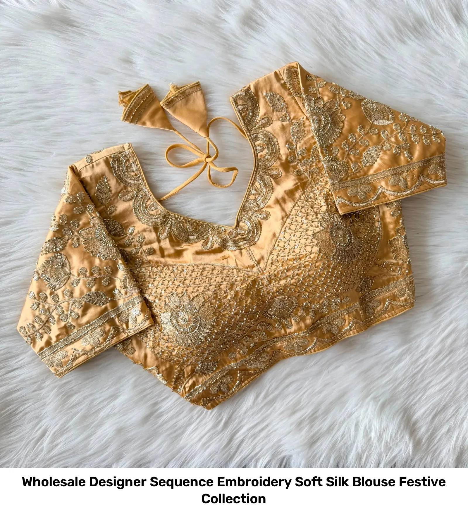 Wholesale Designer Sequence Embroidery Soft Silk Blouse – Festive Collection 4