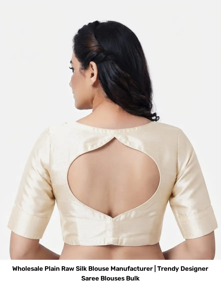 Wholesale Plain Raw Silk Blouse Manufacturer | Trendy Designer Saree Blouses Bulk 3