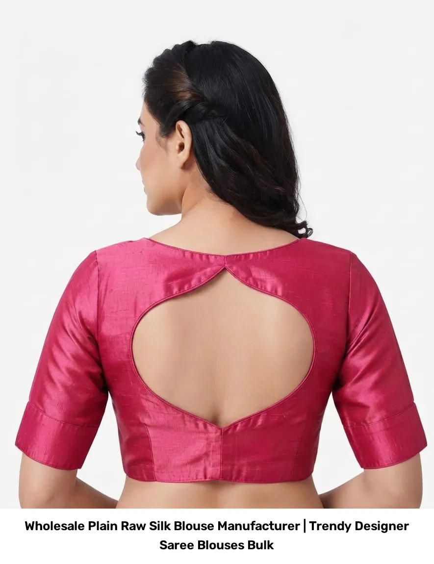 Wholesale Plain Raw Silk Blouse Manufacturer | Trendy Designer Saree Blouses Bulk 4