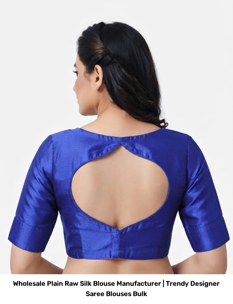 Wholesale Plain Raw Silk Blouse Manufacturer | Trendy Designer Saree Blouses Bulk 6