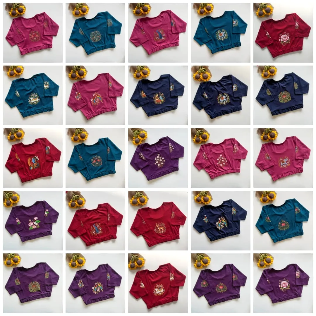 Wholesale Pure Cotton Block Print Elasticated Padded Readymade Blouse | Festive Collection