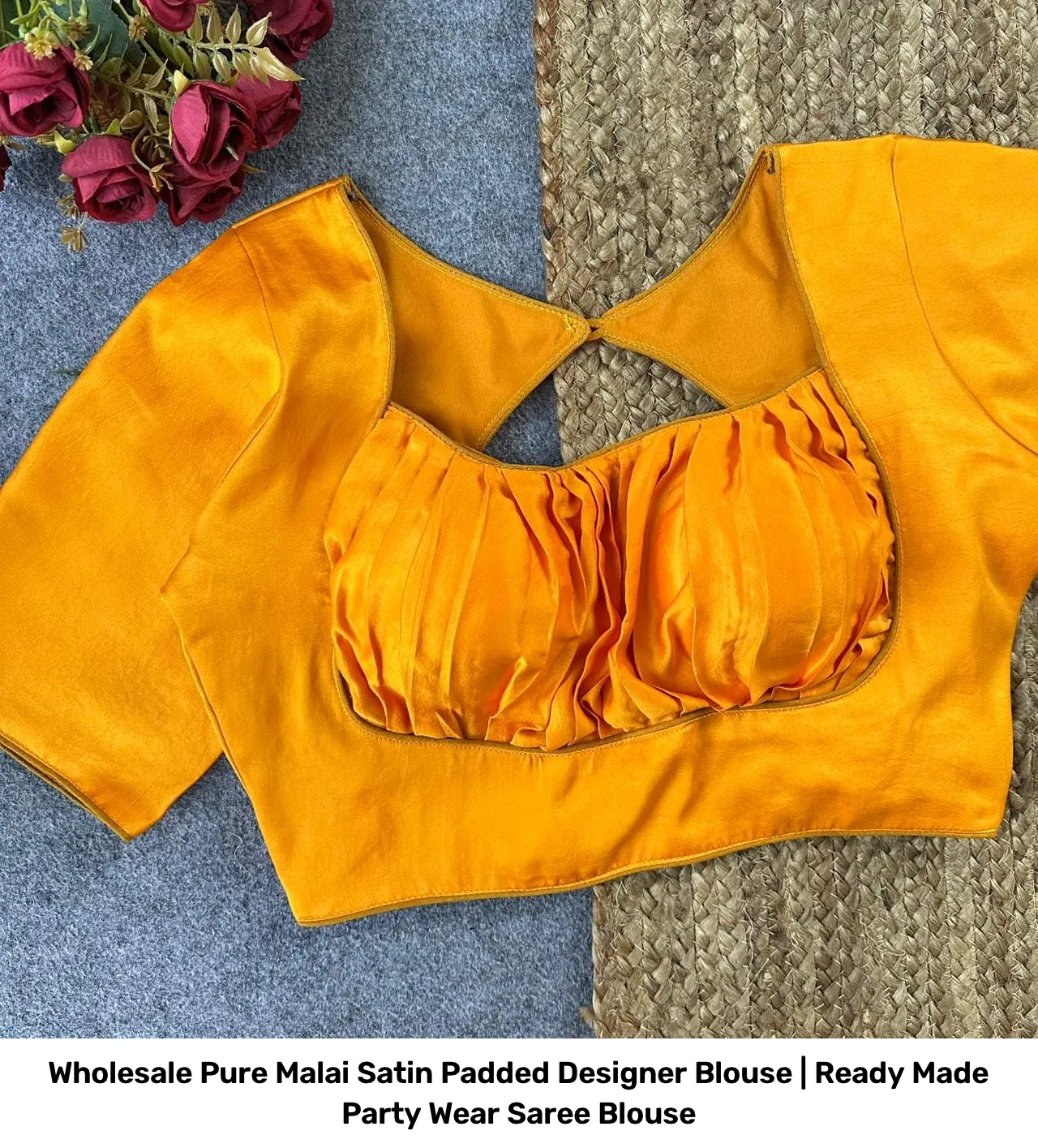 Wholesale Pure Malai Satin Padded Designer Blouse | Ready Made Party Wear Saree Blouse 2