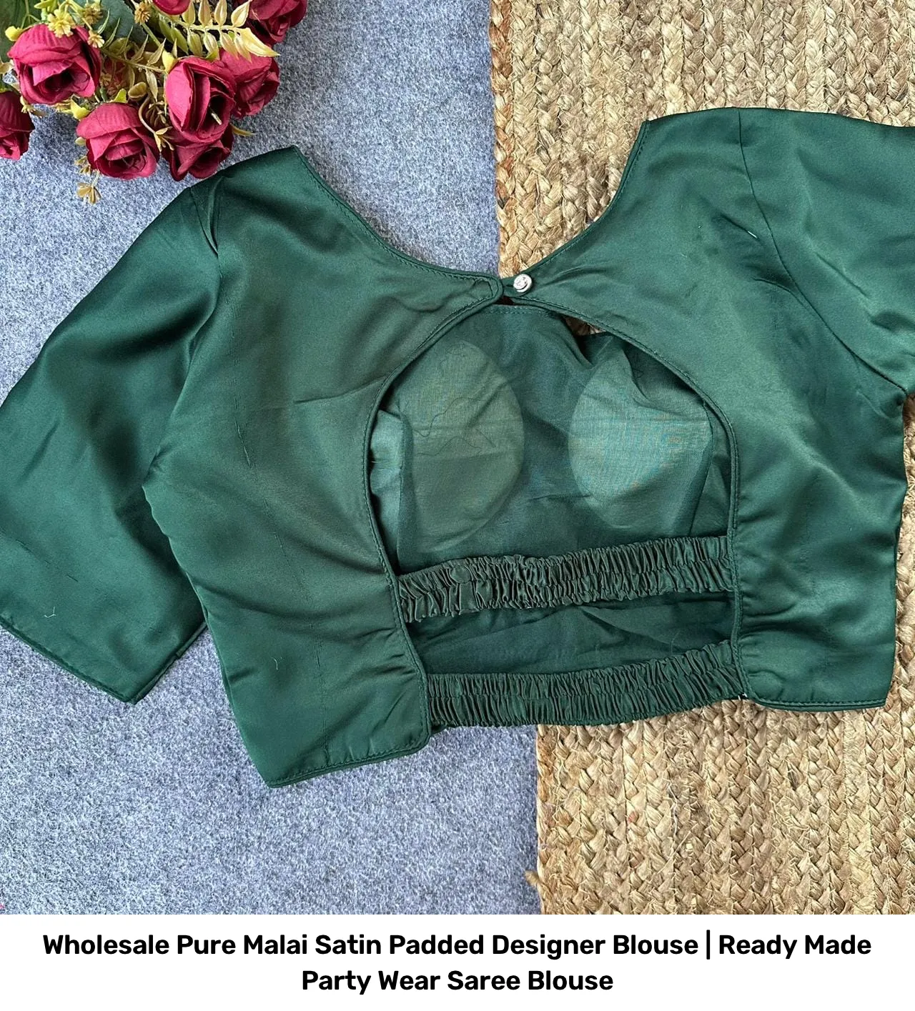 Wholesale Pure Malai Satin Padded Designer Blouse | Ready Made Party Wear Saree Blouse 4