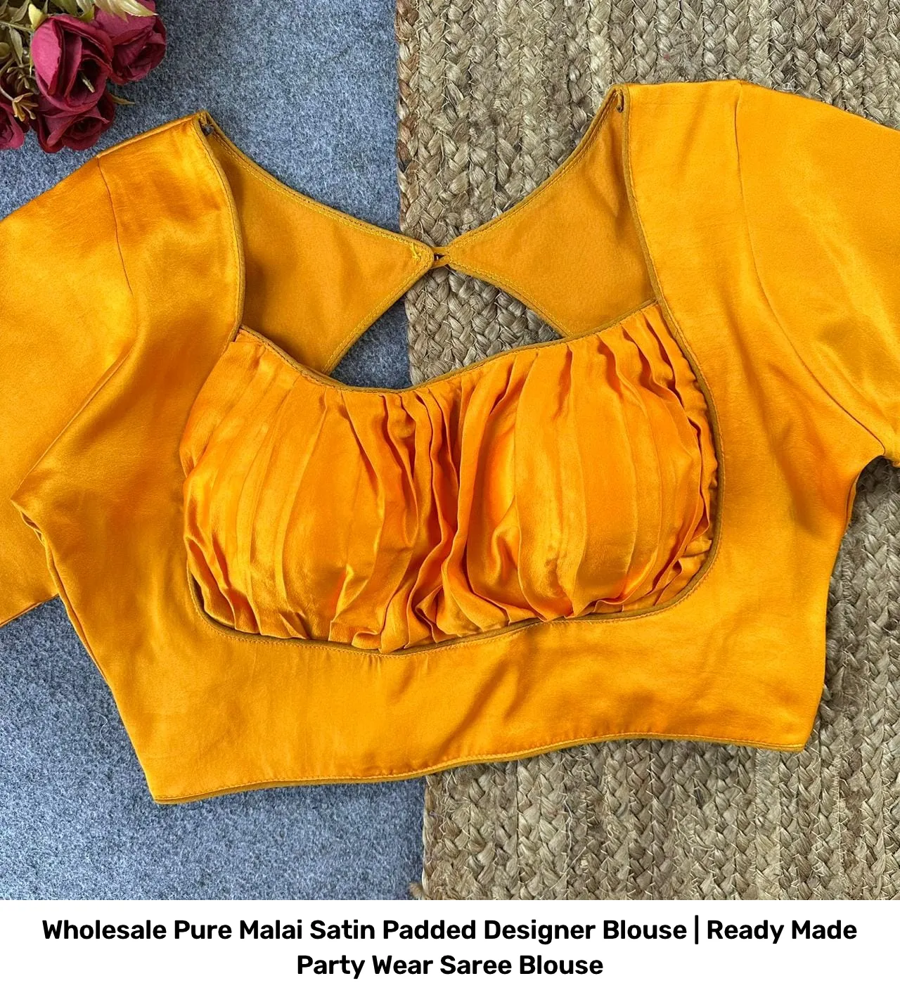 Wholesale Pure Malai Satin Padded Designer Blouse | Ready Made Party Wear Saree Blouse 6