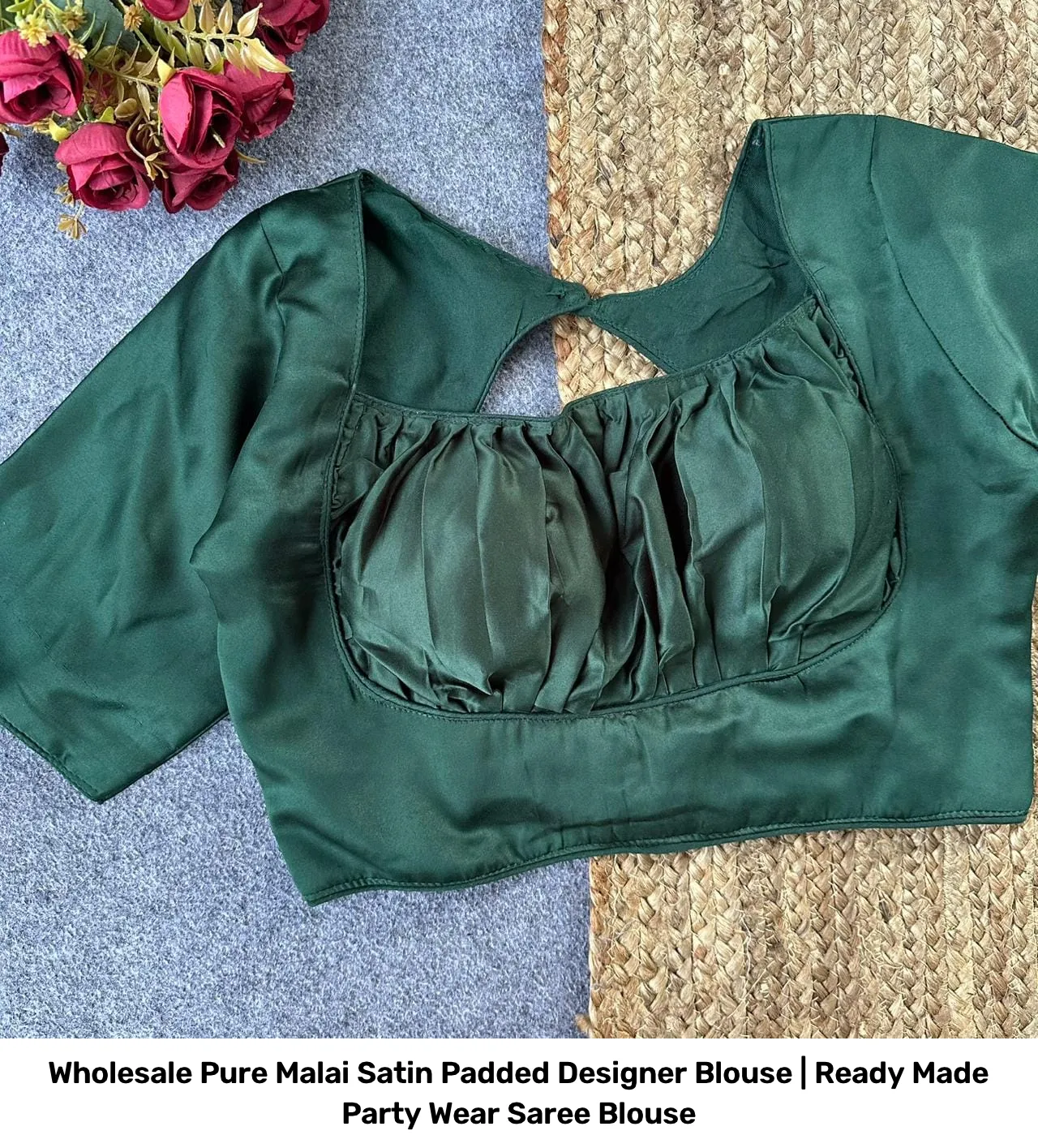Wholesale Pure Malai Satin Padded Designer Blouse | Ready Made Party Wear Saree Blouse 7