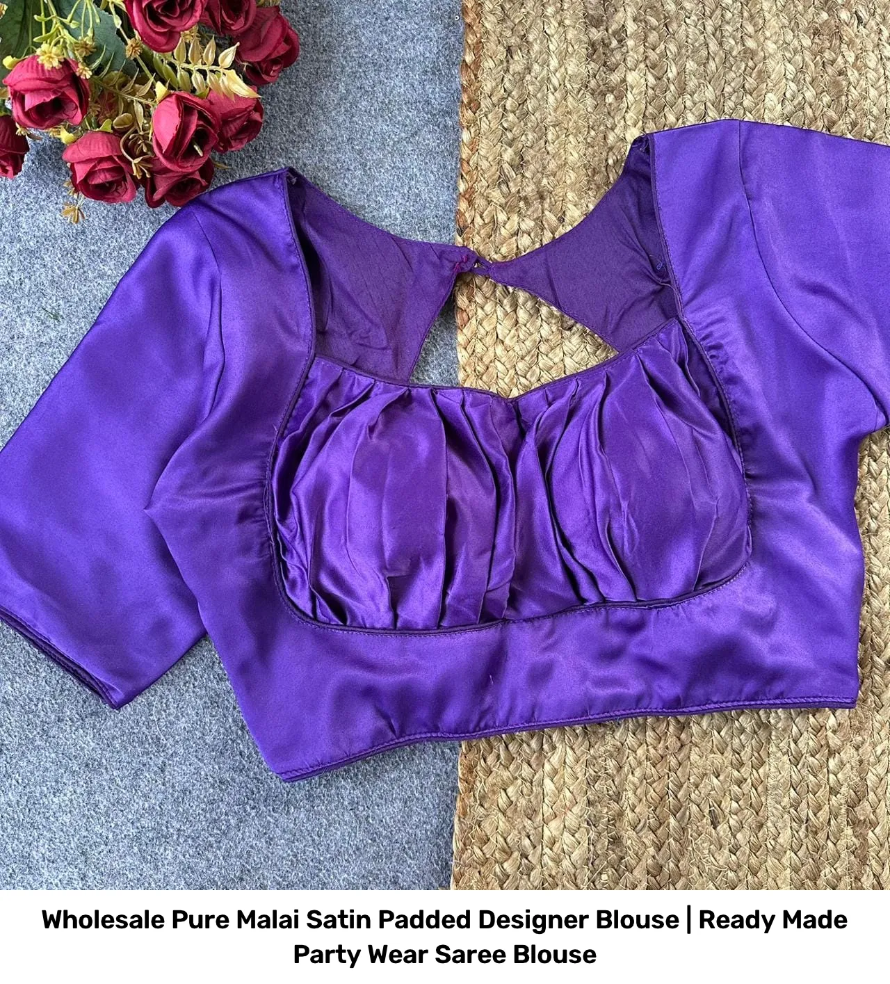 Wholesale Pure Malai Satin Padded Designer Blouse | Ready Made Party Wear Saree Blouse 8
