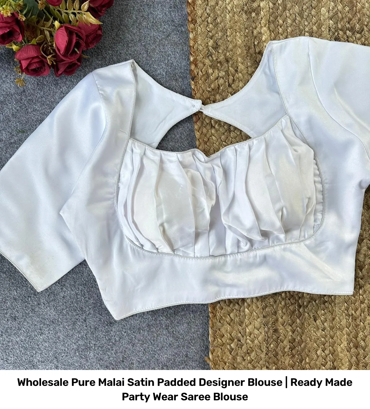 Wholesale Pure Malai Satin Padded Designer Blouse | Ready Made Party Wear Saree Blouse 9