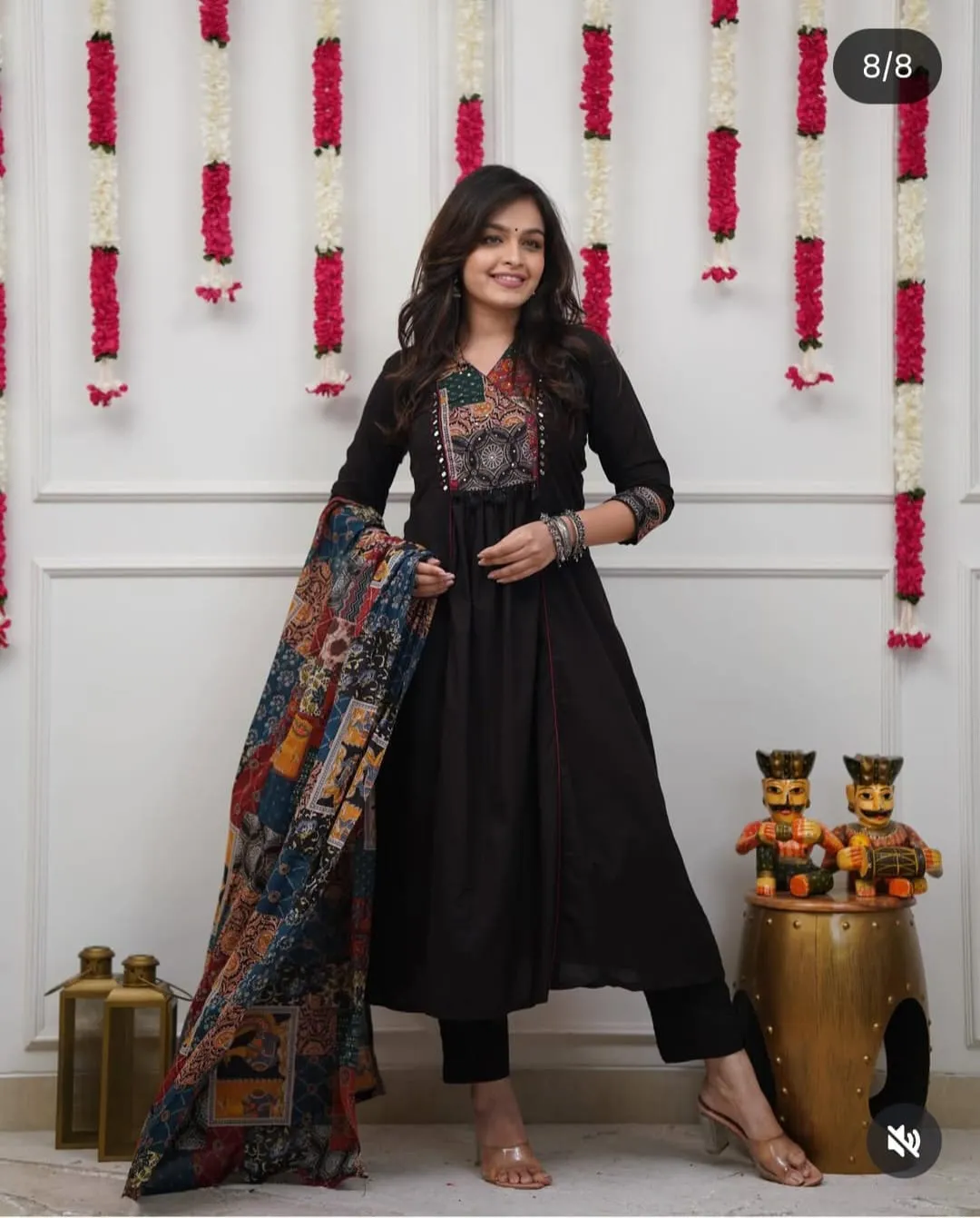 Azarakh Print Cotton Kurta With Dupatta