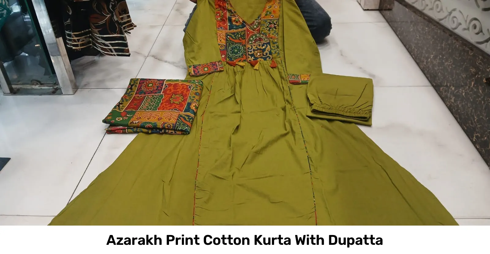 Azarakh Print Cotton Kurta With Dupatta 5