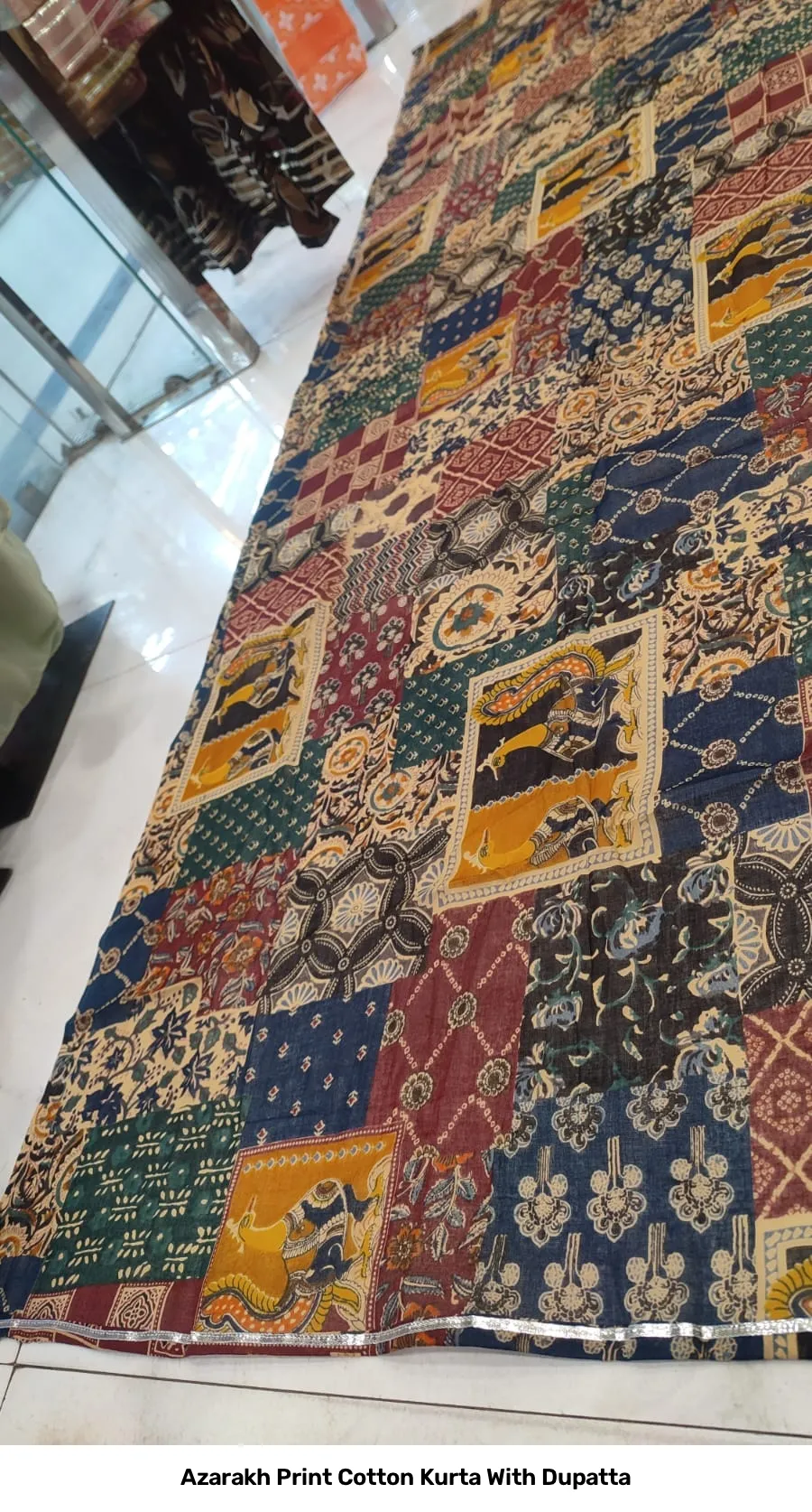 Azarakh Print Cotton Kurta With Dupatta 6