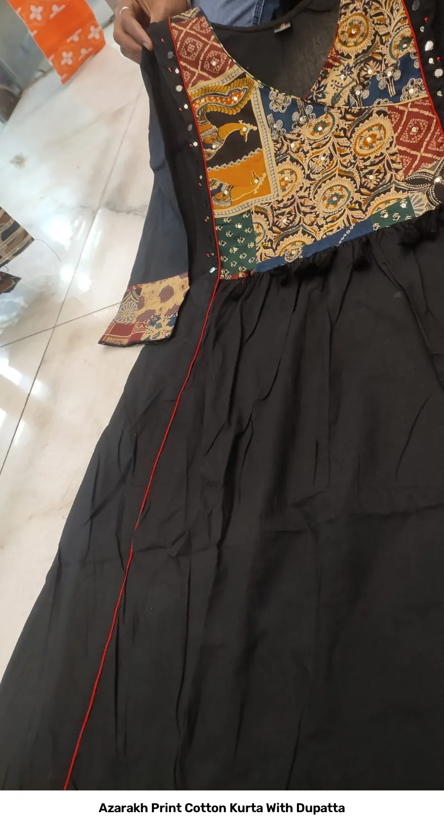 Azarakh Print Cotton Kurta With Dupatta 9