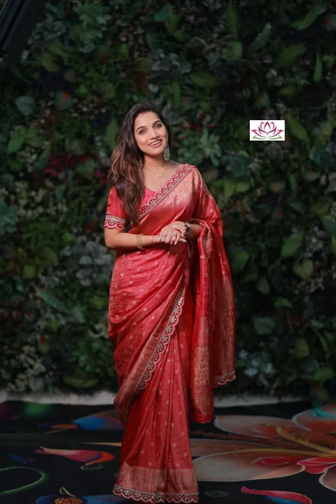 Banarasi Tissue Crushed Silk Saree