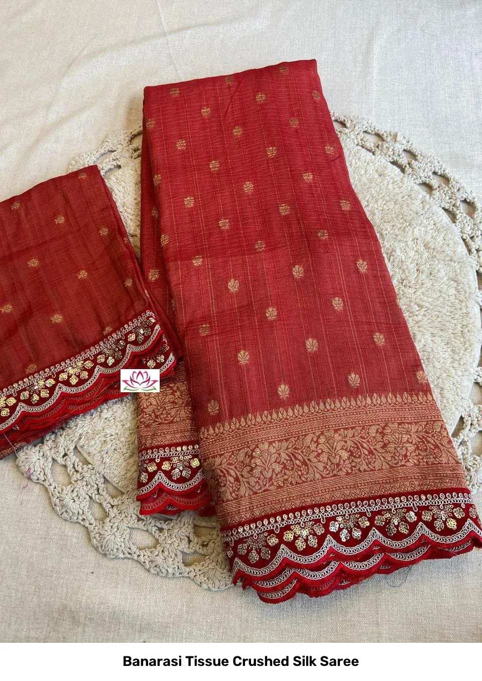 Banarasi Tissue Crushed Silk Saree 13