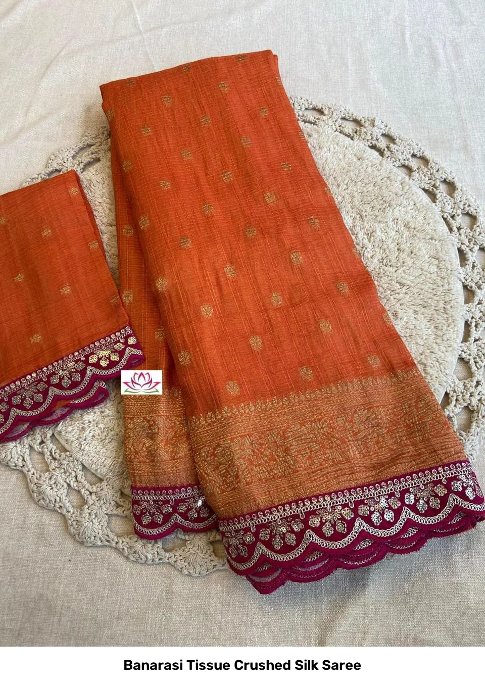 Banarasi Tissue Crushed Silk Saree 2