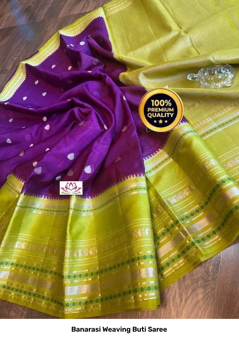 Banarasi Weaving Buti Saree 15
