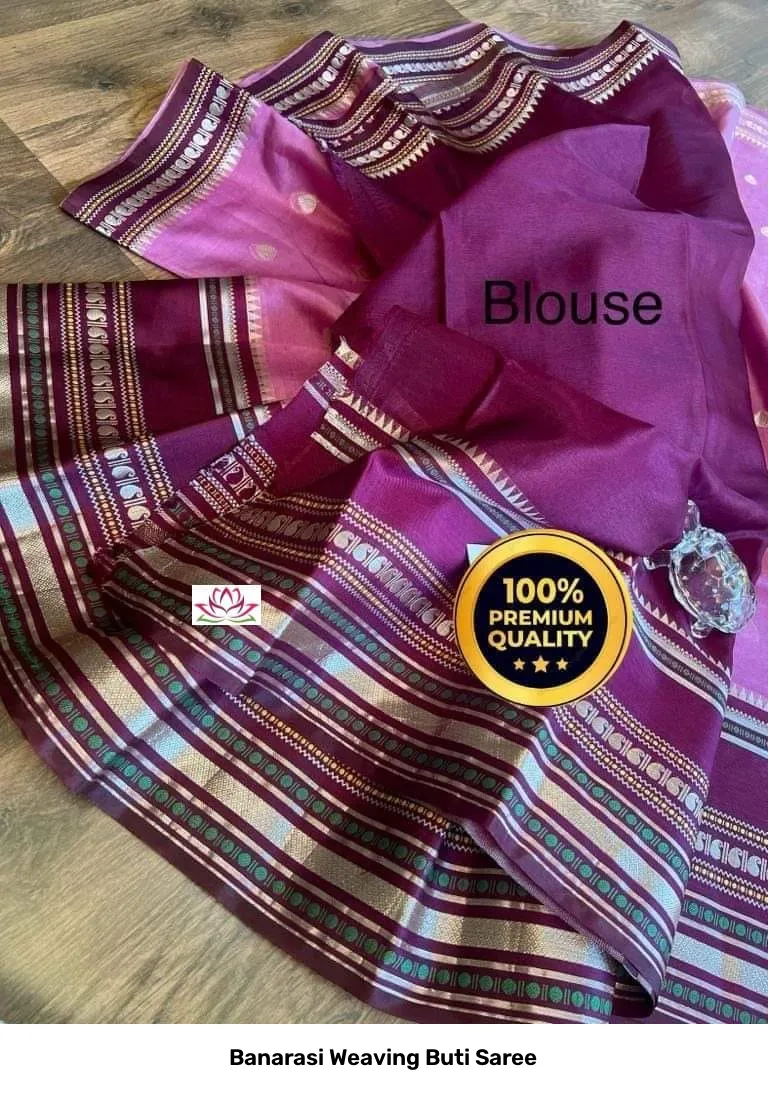 Banarasi Weaving Buti Saree 8