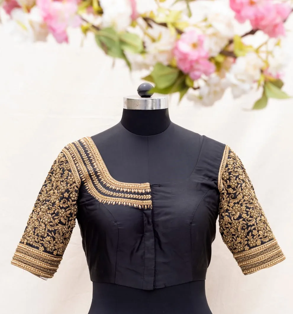 Black Bridal Maggam Work Blouse 1