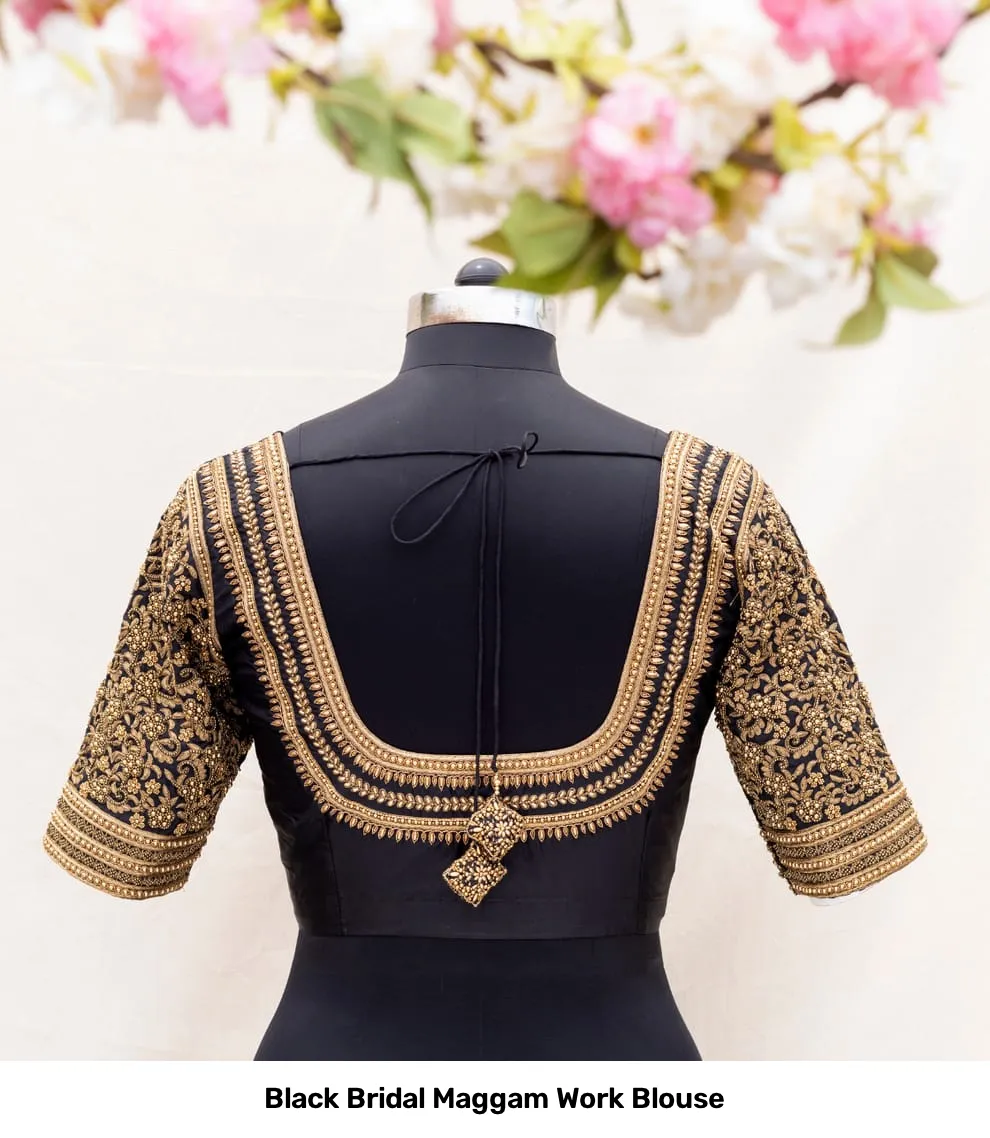 Black Bridal Maggam Work Blouse 2