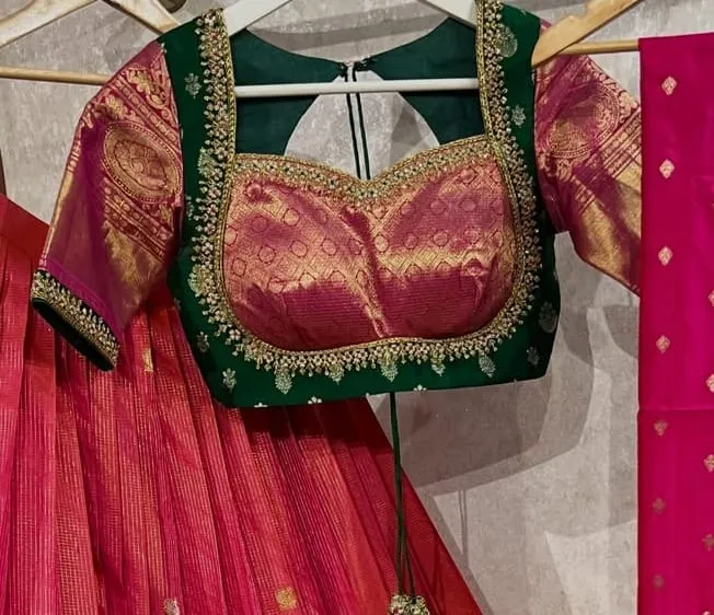 Bridal Contrast Maggam Work Blouse