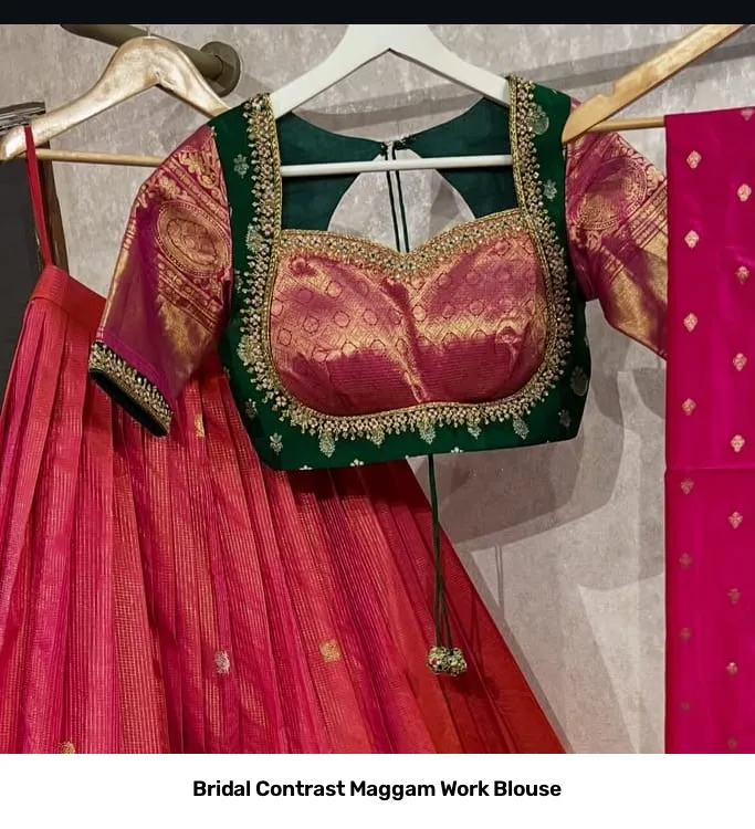Bridal Contrast Maggam Work Blouse 2
