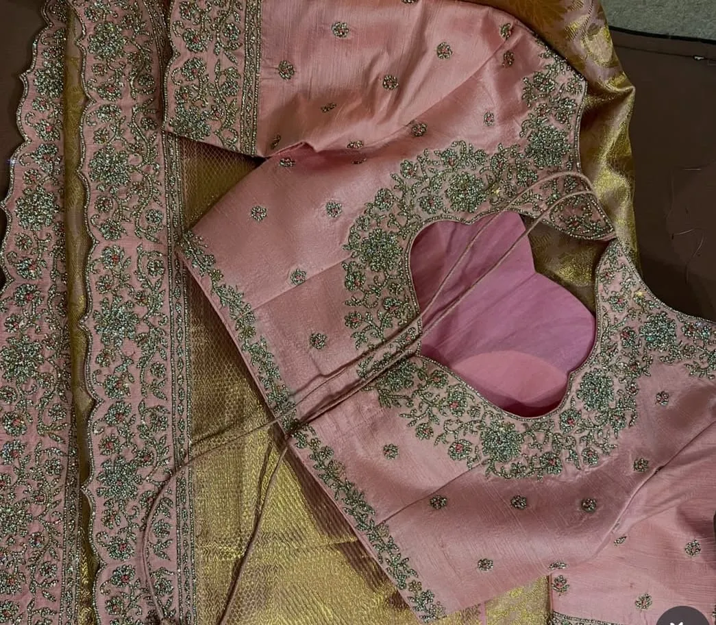 Bridal Pink Handwork Designer Blouse