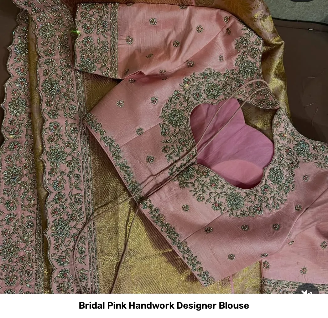 Bridal Pink Handwork Designer Blouse 2