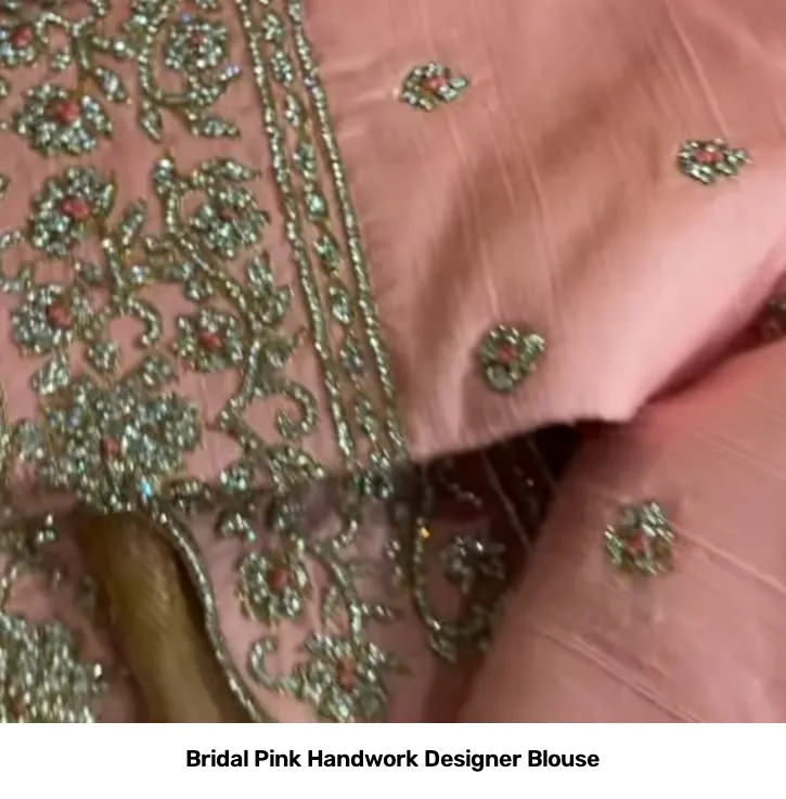 Bridal Pink Handwork Designer Blouse 3