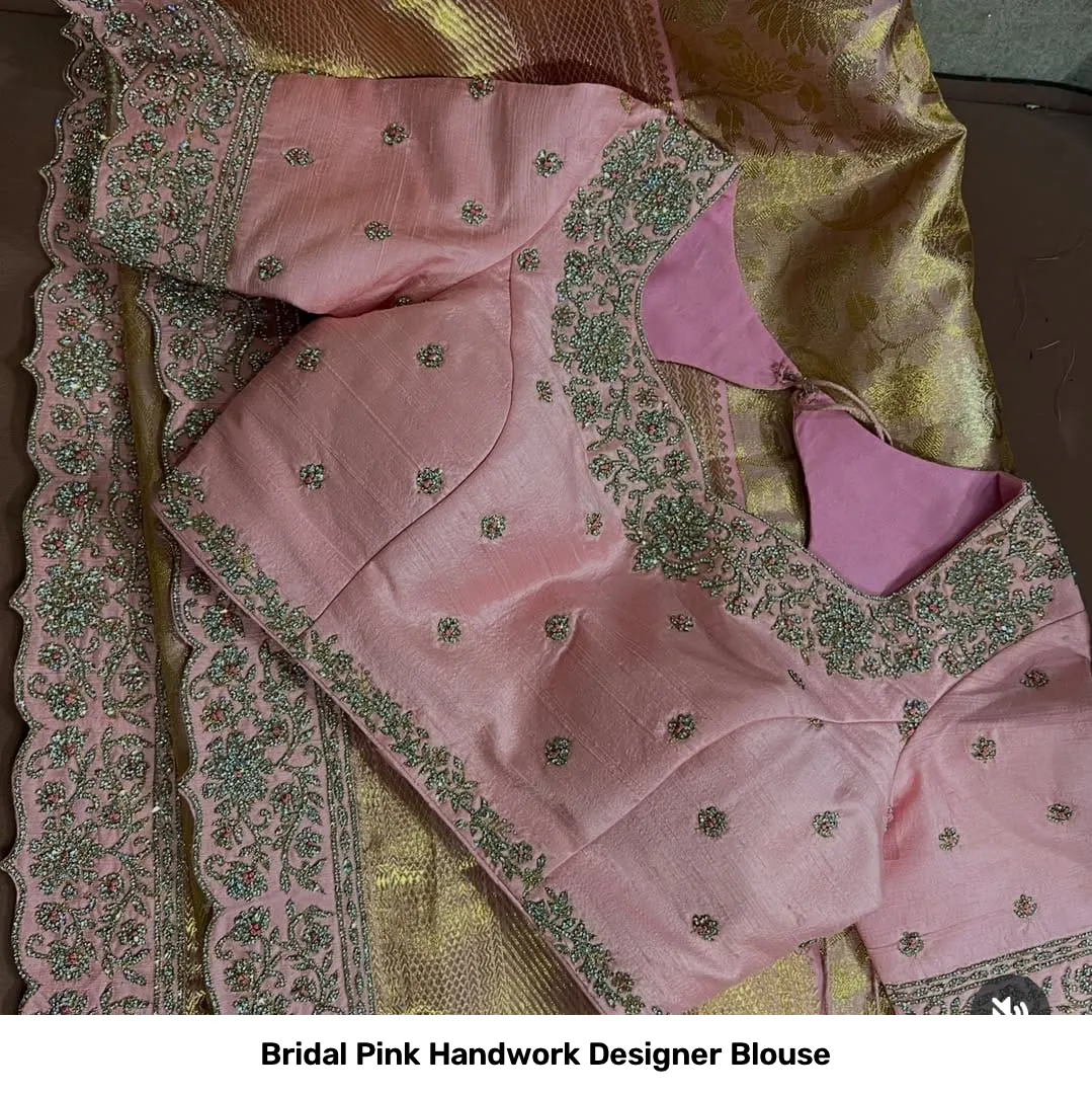 Bridal Pink Handwork Designer Blouse 4